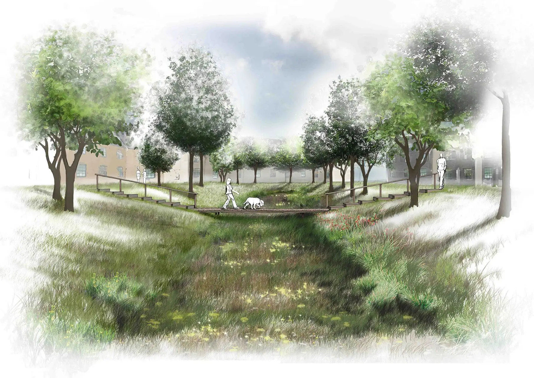 swale drawing hand sketch brooklands