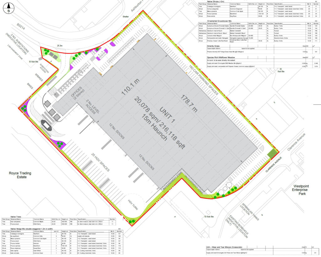 trafford soft landscape plan