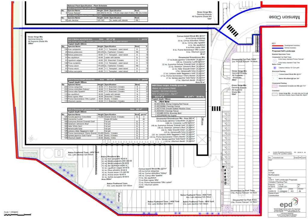 auto trader house soft landscape plan
