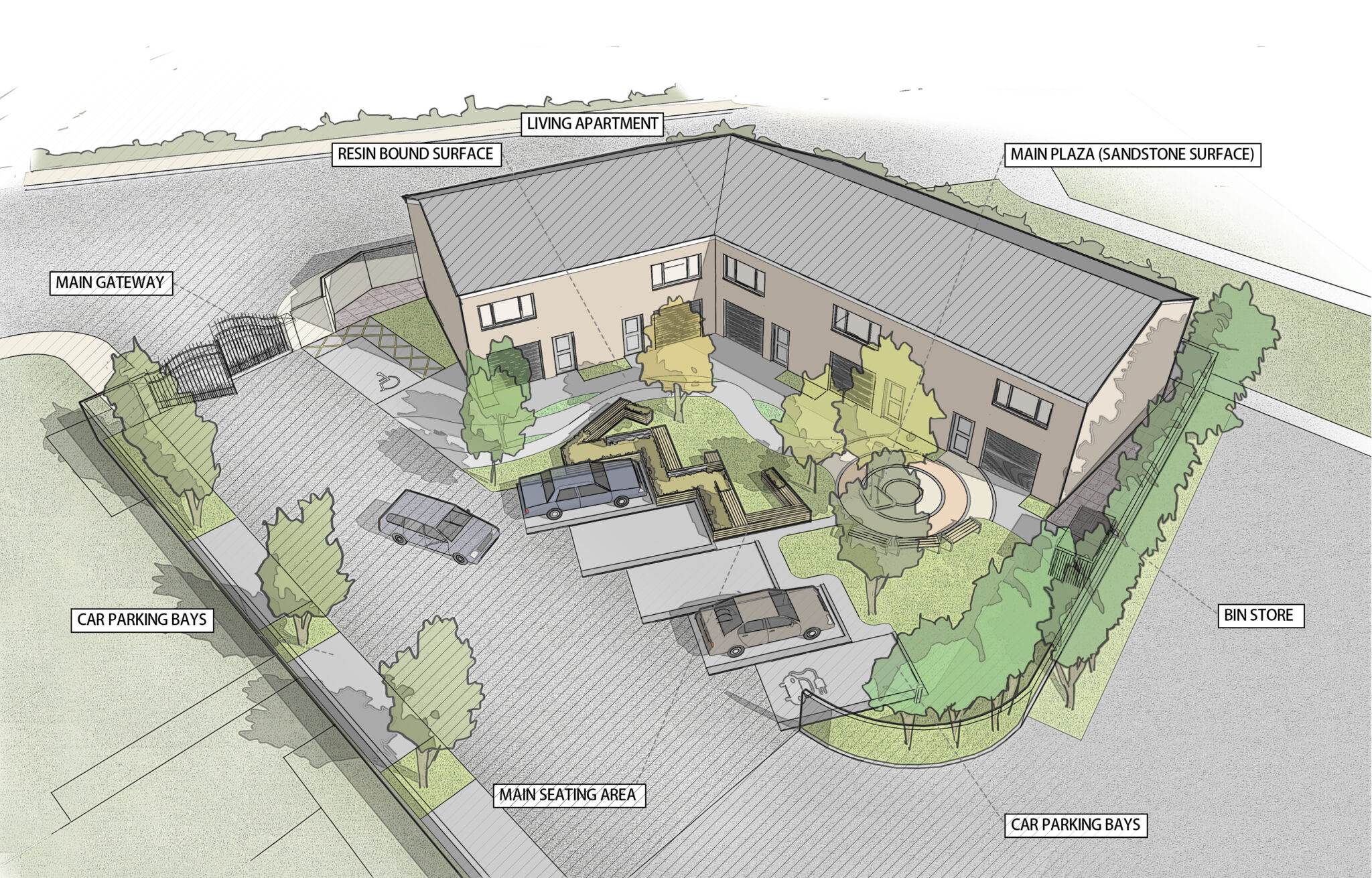 bromley croft bird view perspective